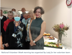 National Volunteer Week morning tea organised by Judy for her volunteer team.