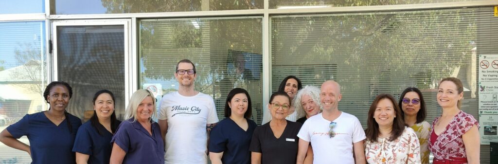Fresh Start Clinic and Fresh Start Foundation Staff at the front of Fresh Start Clinic in Subiaco